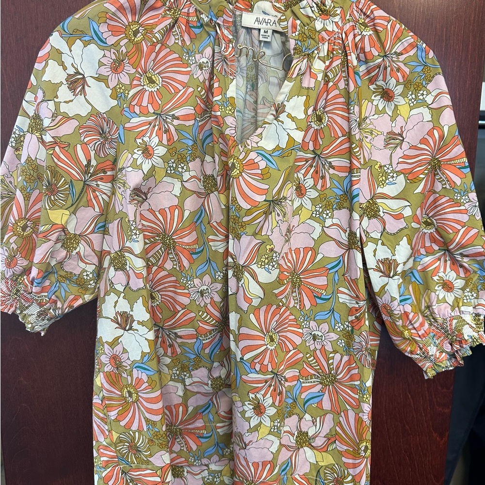 Avara Puff Sleeve Floral Women's Blouse - Poplin